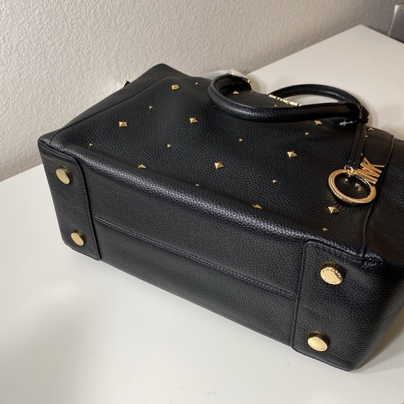 Michael Kors Riley studded pebble leather large satchel bag - Picture 4 of 7